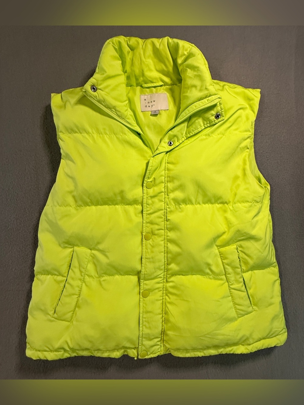 a new day Neon Yellow Quilted Puffer Vest for Kids